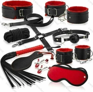 BDSM Set Bondage Sexspielzeug Set zur Bestrafung schwarz rot Produkte Erwachsene - Bild 1 von 2