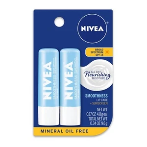 NIVEA Smoothness Lip Balm Dual Pack - Picture 1 of 1