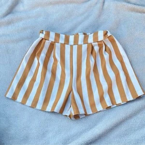 Sheen size 9 striped orange and white girls shorts elastic waist good condition - Picture 1 of 6