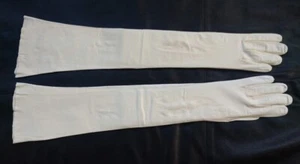 Vintage  Size 6-7   22" LONG UNLINED KID LEATHER OPERA GLOVES MARDI-GRAS FORMAL - Picture 1 of 6
