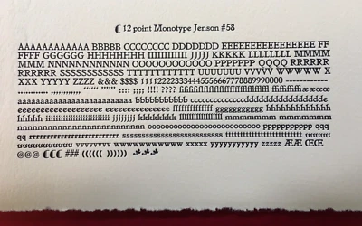 New Letterpress Type - 12 Pt. Jenson  (Golden) - Image 1 of 4