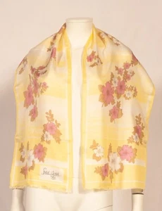 'LAURENT D'HERNAL - PARIS' 60'S FRENCH VINTAGE LONG PRINT SILK SCARF 54" x 13" - Picture 1 of 2