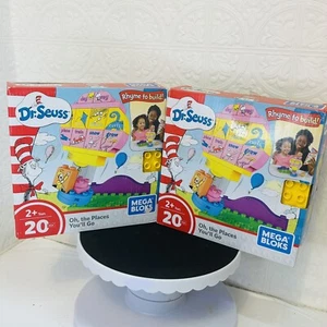Lot Of 2 Dr Seuss Rhyme To Build Mega Bloks Oh The Places Youll Go 20 Pieces~2+ - Picture 1 of 6