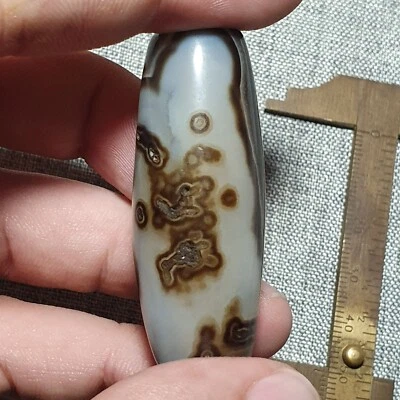 YM 112 Powerful Middle Eastern spiritualist Agate Bead Rare Pattern Yemeni Bead - Image 1 of 4