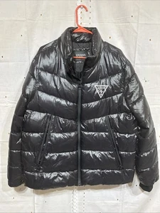 Guess Puffer Jacket Men’s Large Full Zip Winter Coat Streetwear - Picture 1 of 4