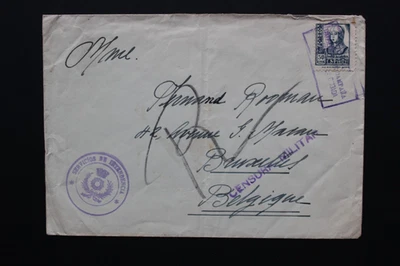 1937? SCW GUERRA CIVIL ESPAÑOLA CENSURADO COVER SERVICE DE INTENCIÓN A BELGIUM Foto 1 de 2
