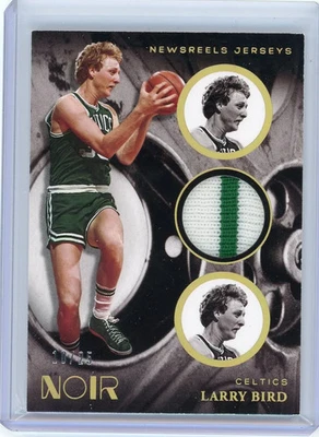 Larry Bird - 2020-21 Panini Noir Basketball Game-Worn Jersey 10/25 NRJ-LBI - Image 1 of 2
