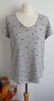 NEXT  Ladies Med Grey Panda Print Short Sleeve Pyjama Top Nightwear - Image 1 of 4