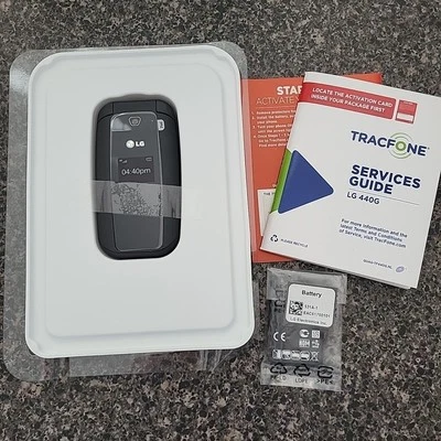 TELÉFONO CELULAR TRACFONE LG 440G NEGRO ABATIBLE, CÁMARA 3G 1.3 MP, NUEVO Sin Caja Foto 1 de 4