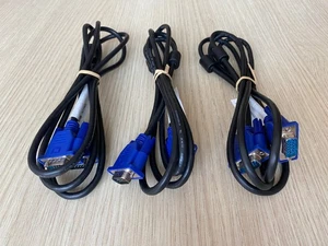 3 pcs 1.8 Meter VGA / SVGA 15 Pin PC Monitor LCD Extension Cable Male to Male - Zdjęcie 1 z 2