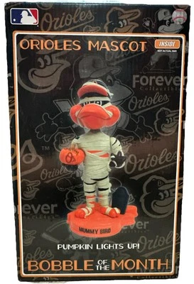 2015 BALTIMORE ORIOLES MUMMY BIRD MASCOT "BOBBLE OF THE MONTH" BOBBLEHEAD BHOTM - Image 1 of 2