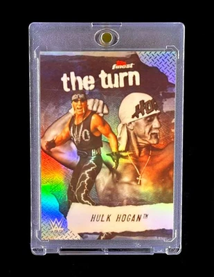HULK HOGAN RARE BLACK REFRACTOR HOLO SP Topps Finest Chrome Insert Non Auto WWE - Image 1 of 4