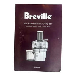 Breville BJE200XL Juice Fountain Instruction Manual & Recipe Book User Booklet - Picture 1 of 1