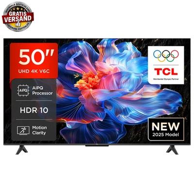 TCL 50V6C 50 Zoll LED Smart-TV, 4K UHD HDR TV, Smart Google TV Dolby Vision HVA - Bild 1 von 4