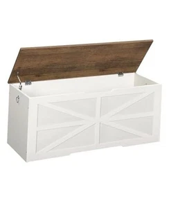 Storage Chest, 43.3" Wooden Storage Trunk, Modern Storage Bench with Safety - Picture 1 of 7
