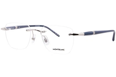 Mont Blanc MB0346O 002 Anteojos Para Hombre Plateado/Azul Sin Montura Forma Rectángulo 53mm Foto 1 de 4