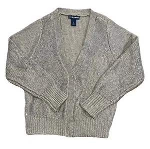 Old Navy Girls' Gray Sequin Cardigan Sweater – Size Small (6-7) – NWT ✨💖 - Picture 1 of 4