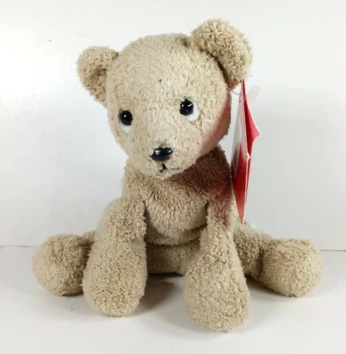 Russ Berrie Luv Pets Cubby 4.5" Tan Plush Bear Bean Bag Stuffed Animal with Tag - Image 1 of 4