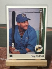 1989 Upper Deck GARY SHEFFIELD "Upside Down SS" 1 Error & 1 Corrected Card #13