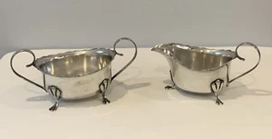 Antique William Adams Inc. Silver Plate Footed Sugar and Creamer Made In England - Picture 1 of 12