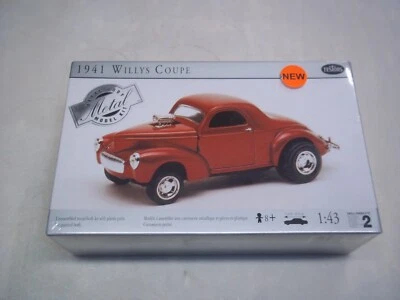 TESTORS 1941 WILLYS COUPE GASSER ASSEMBLY MODEL KIT 1/43 SEALED BOX SKILL 2 - Image 1 of 3