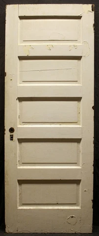 2 avail 30"x78" Antique Vintage Old Salvaged Interior Wood Wooden Door 5 Panels Cover