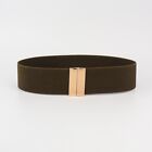 Metal Buckle Elastic Belt Solid Color Corset Belt New Waist Belt  Down Coat