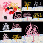 4x Acrylic Happy Birthday Castle Insertion Baking Cake Topper Card Party Decor Ⓐ