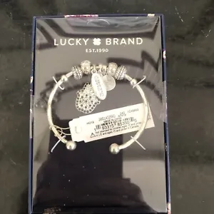 Lucky Brand silver tone cuff charm bracelet blessed - Picture 1 of 8