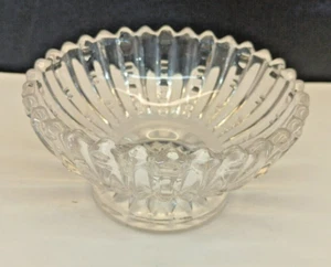 Vintage Clear Glass Ribbed Footed Nut Dish - Picture 1 of 7