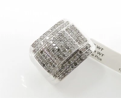 NYJEWEL Nuevo Anillo Grande Plata de Ley 925 1.3ct 126 Diamantes Sello Etiqueta $289 Foto 1 de 4