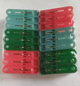 PLASTIC LAUNDRY CLOTHES PINS BEACH TOWEL HANGING DRYING LONG PEGS CLIP NEW 18PCS - Picture 1 of 5