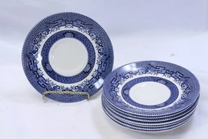 Churchill Willow Blue England Saucers Lot of 8 - Picture 1 of 5