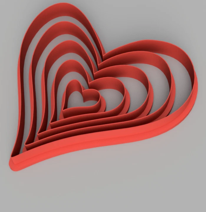 Full Set of Heart Clay Cutters For Polymer Clay from 20mm to 100mm - Image 1 of 1