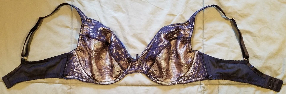 Sujetador Fayreform F73-9117 con aros copa suave encaje negro con forro dorado 36D Foto 1 de 4