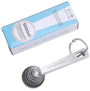 Cucchiaio Misuratore Acciaio Inox Set Cucchiaio Rotondo Strumento Misuratore Cottura  - Foto 1 di 8
