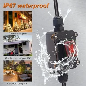 Inline Power Cord 110V-220V 12V-24V Marine Rocker Switch Waterproof Off On Hot~ - Picture 1 of 13