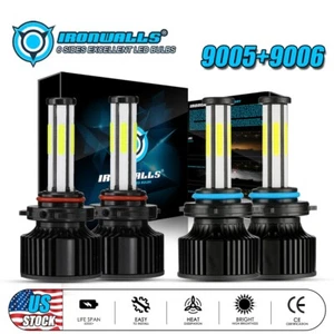 6 Sides Combo 9005 9006 LED Headlights 6000K for Chevy Silverado 1500 2500 3500 - Picture 1 of 12