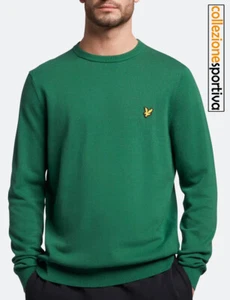 MAGLIONE LYLE & SCOTT COTTON CREW NECK JUMPER COTONE 100%- KN821V-W510 col.verde - Foto 1 di 4