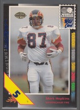 MARK HOPKINS 1992 Wild Card WLAF #103 Parallel 5 Stripe Birmingham Fire Rookie