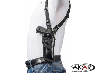 Vertical Shoulder Leather Holster Fits Walther PPX 9mm, .40 S&W - Image 1 of 4