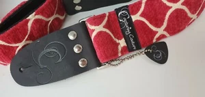 Guitar Strap Plaza 2"  Capturing Couture Red Strap Women Men Fancy music  - Picture 1 of 12