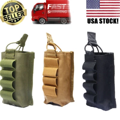 Tactical Molle 4 Rounds Magazine Pouch Shotgun Shell Holder Hunting Gun Ammo Bag