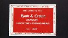 Matchbox label Pub Rose & Crown Ashdon Saffron Walden Essex MT130
