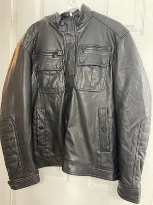 MICHAEL KORS Men’s Leather Jacket XL Extra Large Black Full Zip - Image 1 of 4