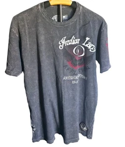 Affliction "Indian Larry" Lone Wolf American Customs Motorcycle Gray T-Shirt L - Picture 1 of 6