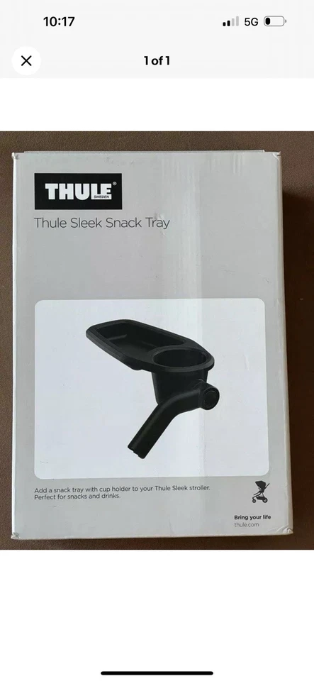 THULE Elegante Bandeja para Snacks y Portavasos para Cochecito Negro Nuevo Foto 1 de 1