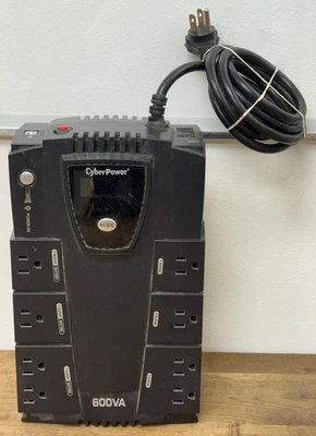 CyberPower CP600LCD 600VA 340W LCD Power Supply / Surge Protecter  With BATTERY - Image 1 of 4