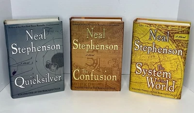 ALL SIGNED Neal Stephenson Baroque Cycle Series Quicksilver, Confusion, & System - Image 1 of 4