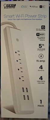Feit Smart Home 5ft 4 Outlets Smart Enabled Wifi Powerstrip W/USB... - Image 1 of 4